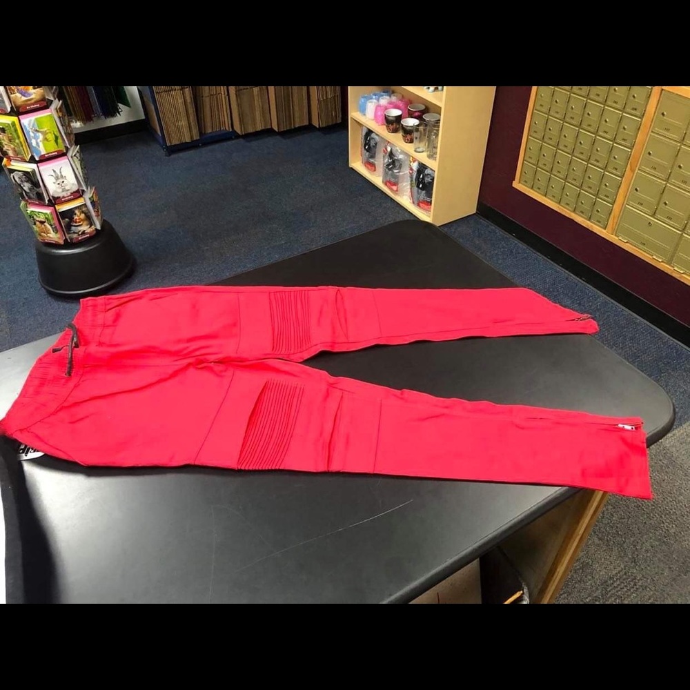 Red joggers